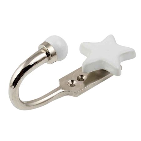 Solid White Star Ceramic Hook